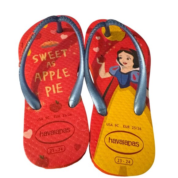 Havaianas Kids Disney Princess Snow White Slim Flip Flop Sandals, Size 9C - Picture 2 of 4